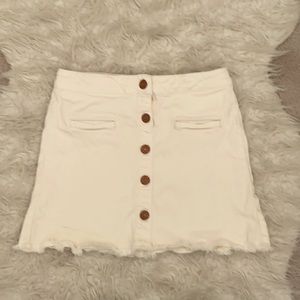 Zara Girls Cream Colored Denim Skirt